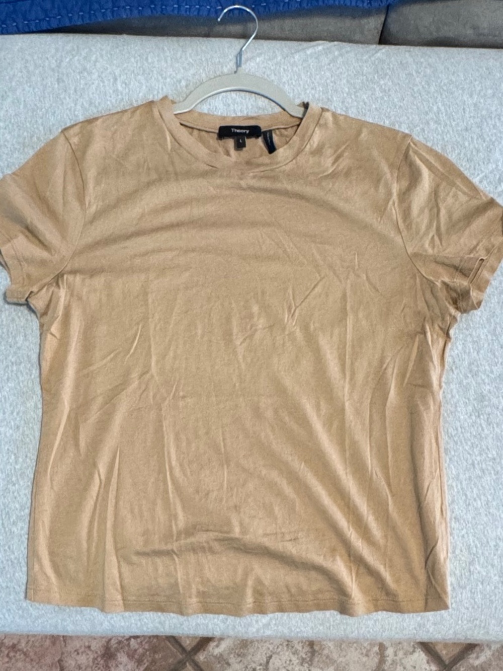 THEORY Tiny Tee Shirt Top Tan Color Women's Size Large L